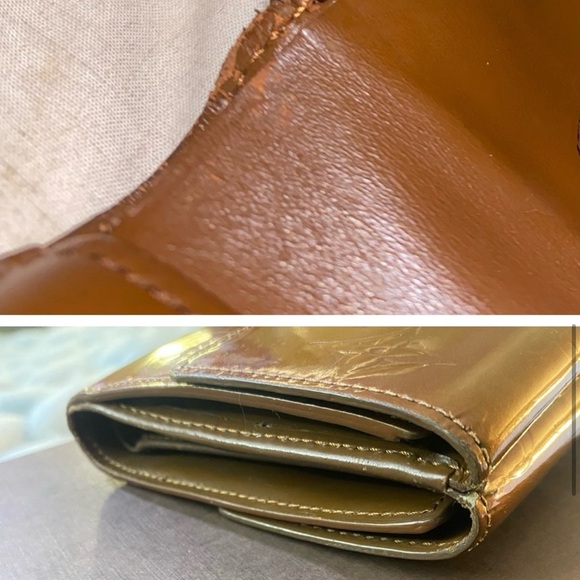 LOUIS VUITTON MONOGRAM VERNIS ELISE COPPER brown leather wallet M91170 LV H6662 - Picture 2 of 8
